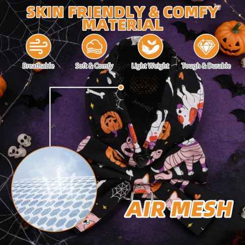Halloween Dog Harness and Leash Set for Small Medium Sized Dogs Cats (BLACK / S (Chest Girth: 13.8"-15.7"))