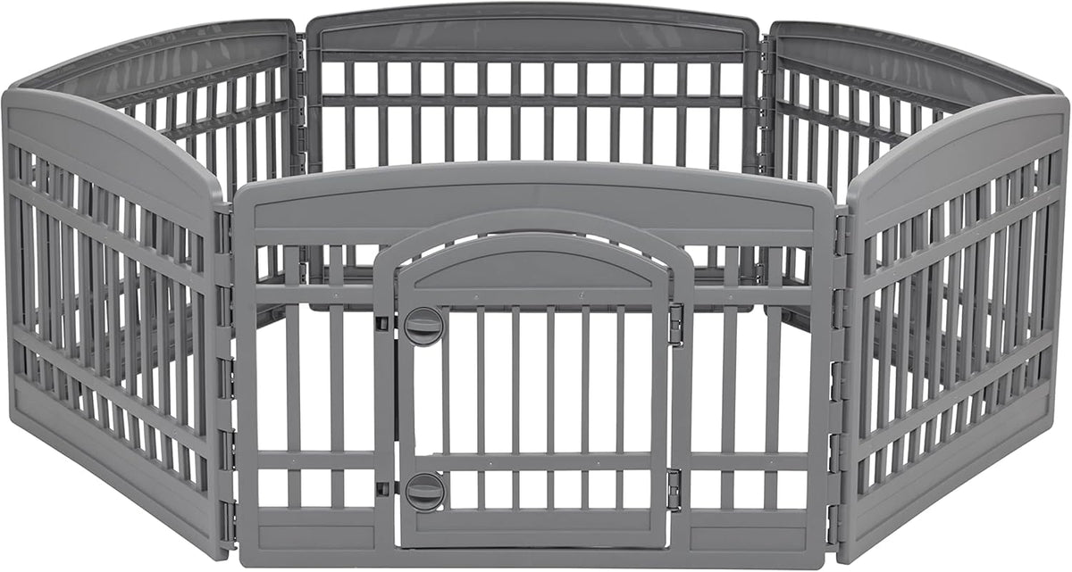 24" Dog Playpen (6 Panel - 24" H / Gray)