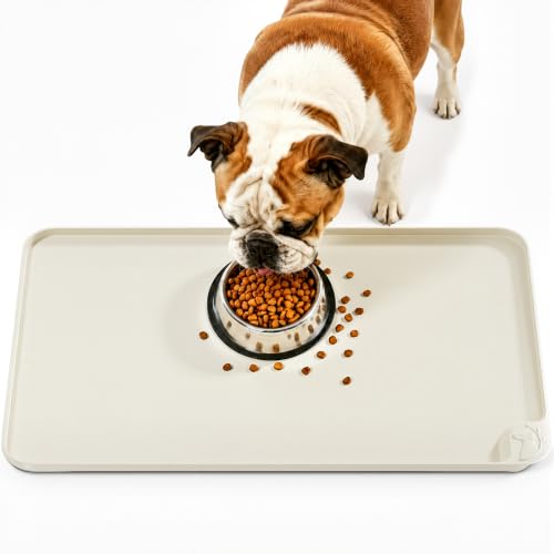 Silicone Pet Feeding Mat (CreamWhite / 24"L x 16"W)