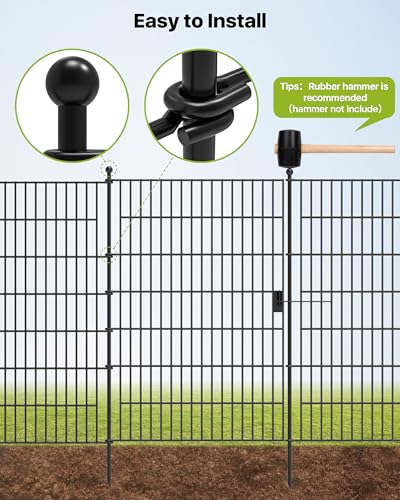 Garden Fence Animal Barrier with Gate 40in (40inx23ft)