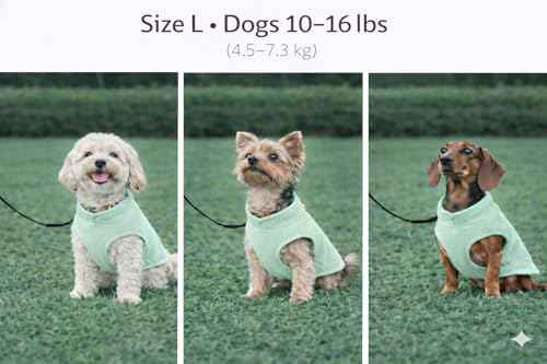 Dog Fleece Sweater with Leash Ring (L (10-16lbs) / Mint Green)