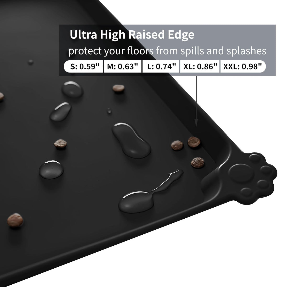 Silicone Pet Feeding Mat (Black / 32" x 24")