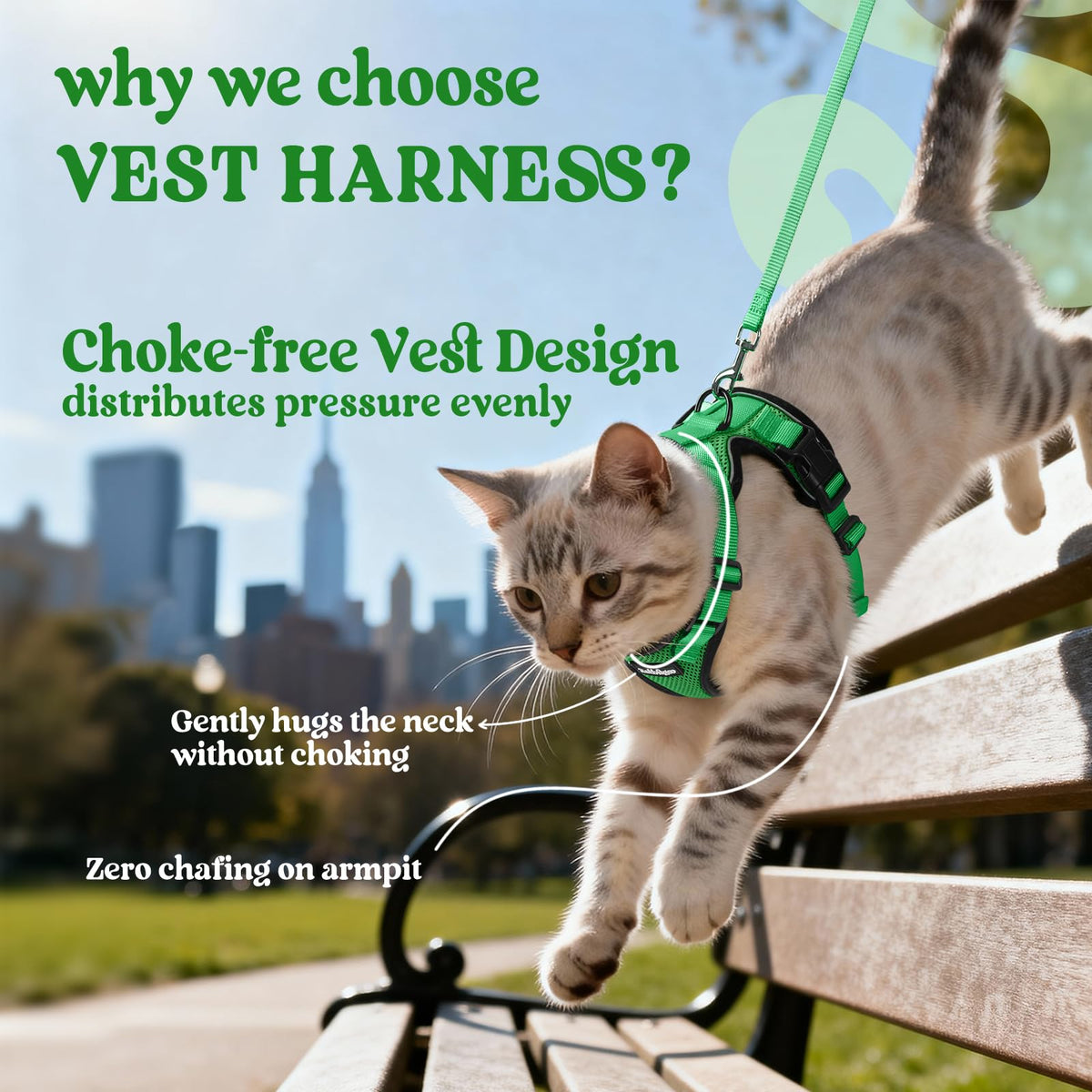 Cat Harness and Leash Set (Xxs / Grass Green)