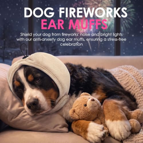 Dog Ear Muffs Noise Protection (Light Khaki / Large)