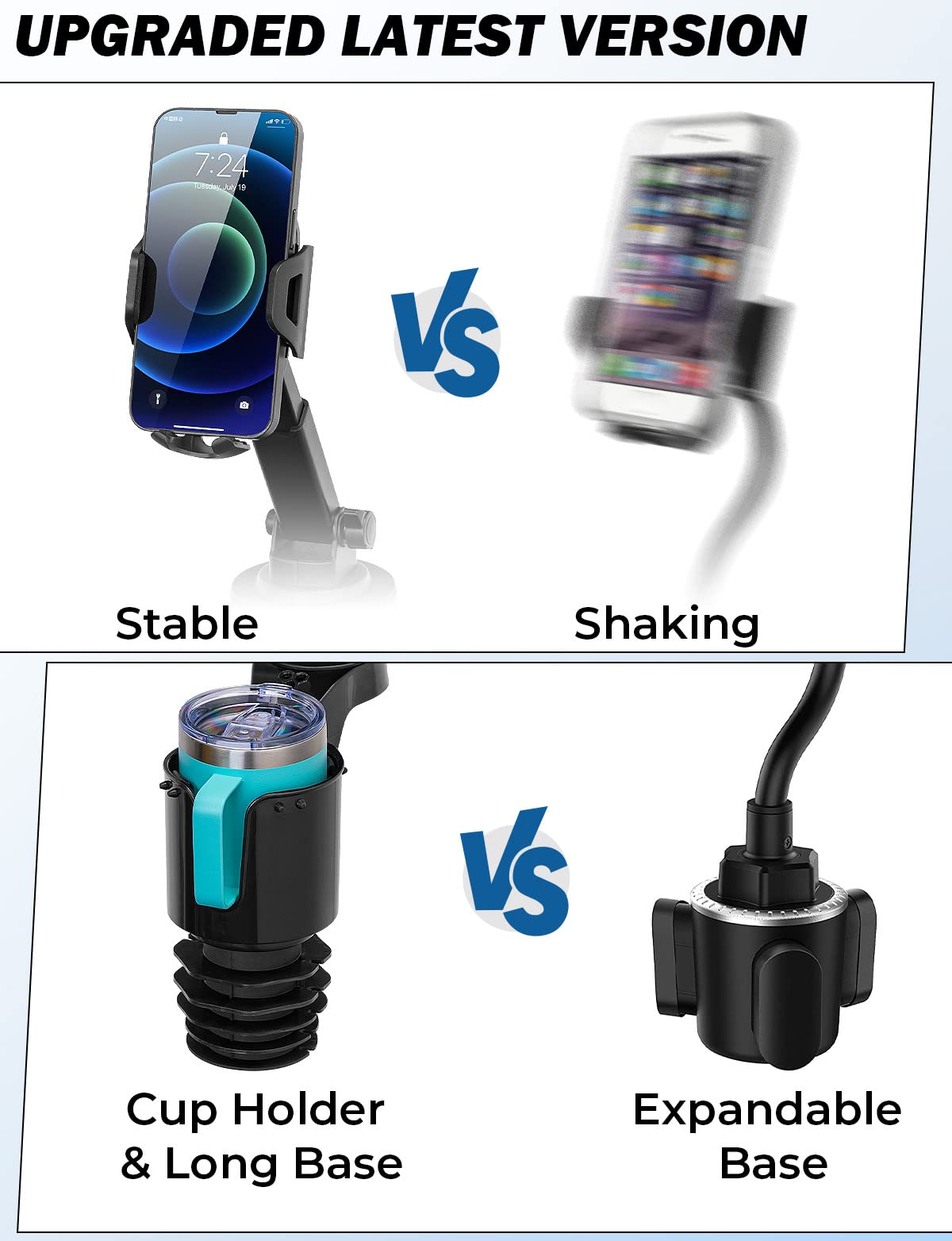 Cup Holder Phone Mount for Car (black)