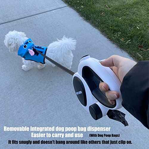 16 ft Retractable Dog Leash with Poop Bag Holder & Poop Bags (Large (Without Light))