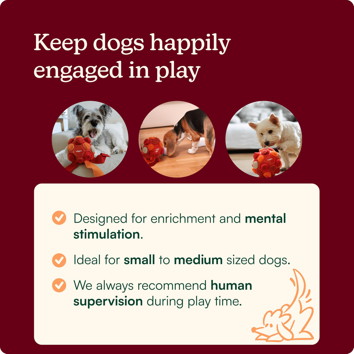 Snuffle Ball for Dogs (Forager Ball - Red)