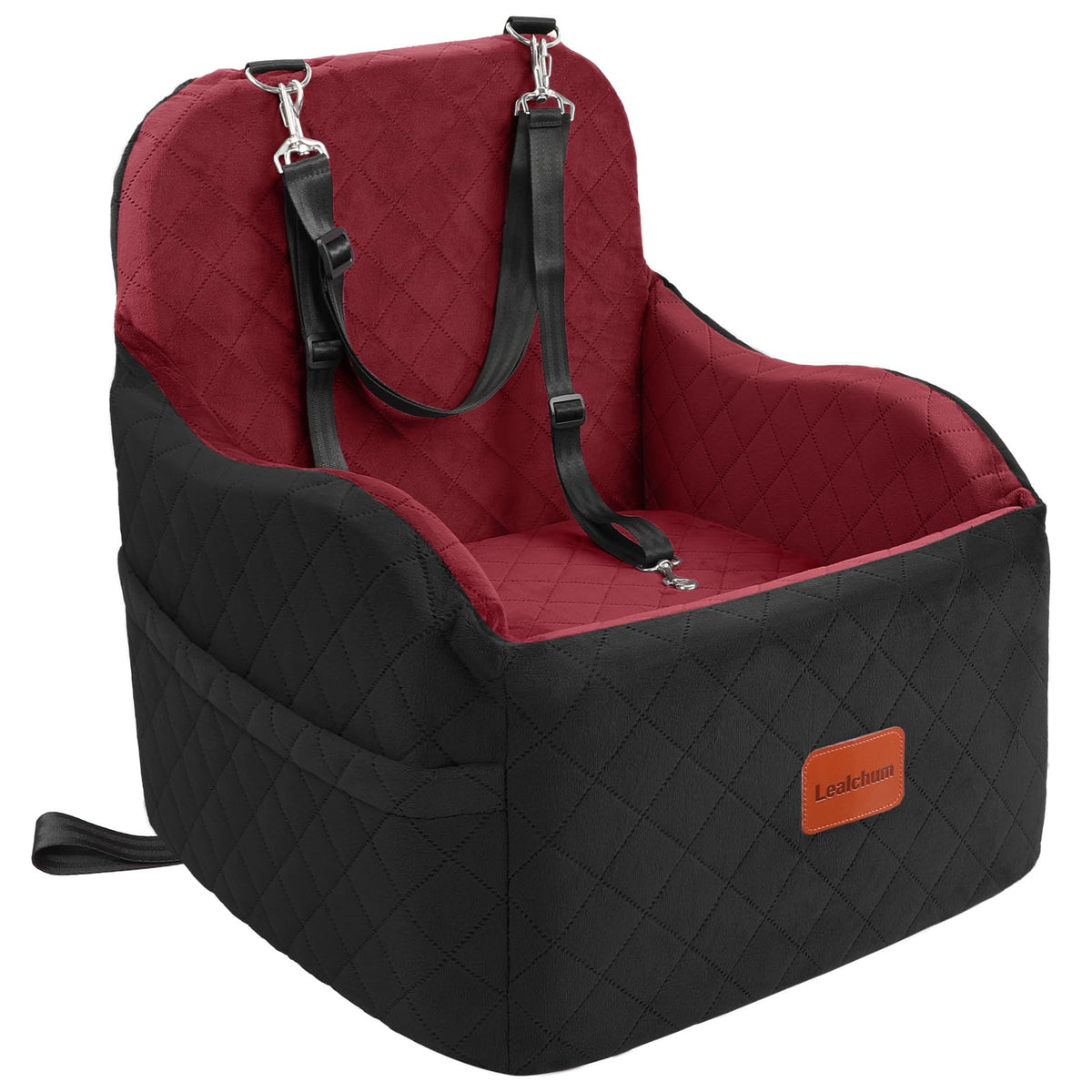 Dog Booster Car Seat for Small (Blakc/Red / Medium)