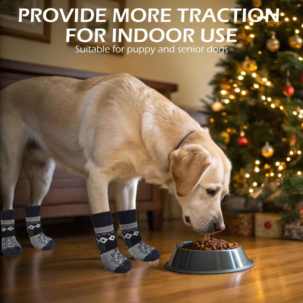 Anti Slip Dog Socks to Prevent Licking Paws for Hot Pavement (Navy / X-Small)