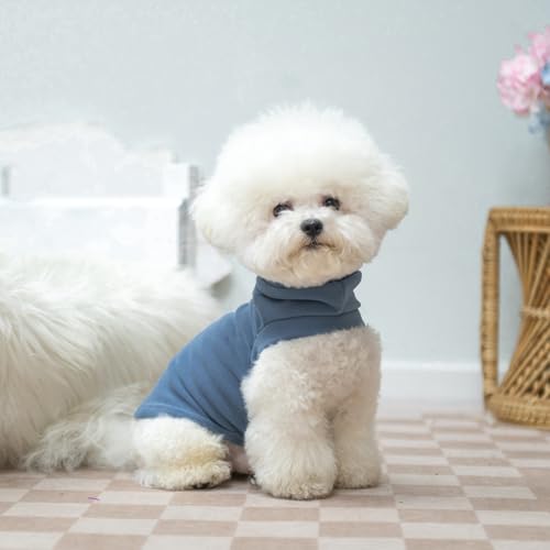 Cat Sweater Warm Fleece Pet Clothes for Cats Only (Blue / Large)