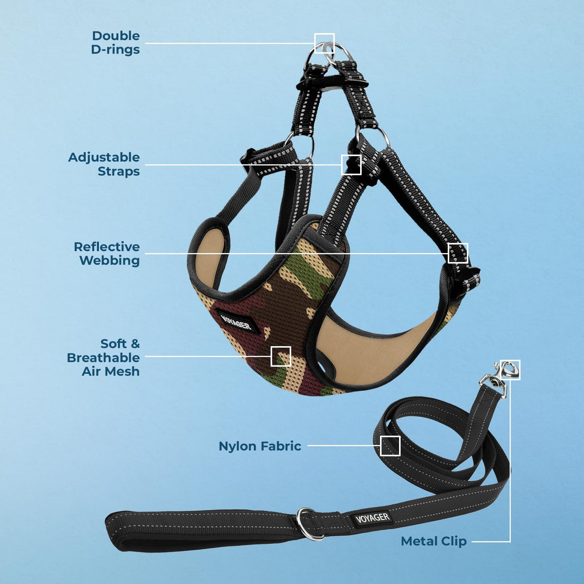 Voyager Adjustable Step (Harness Leash Set (Army Base) / M)