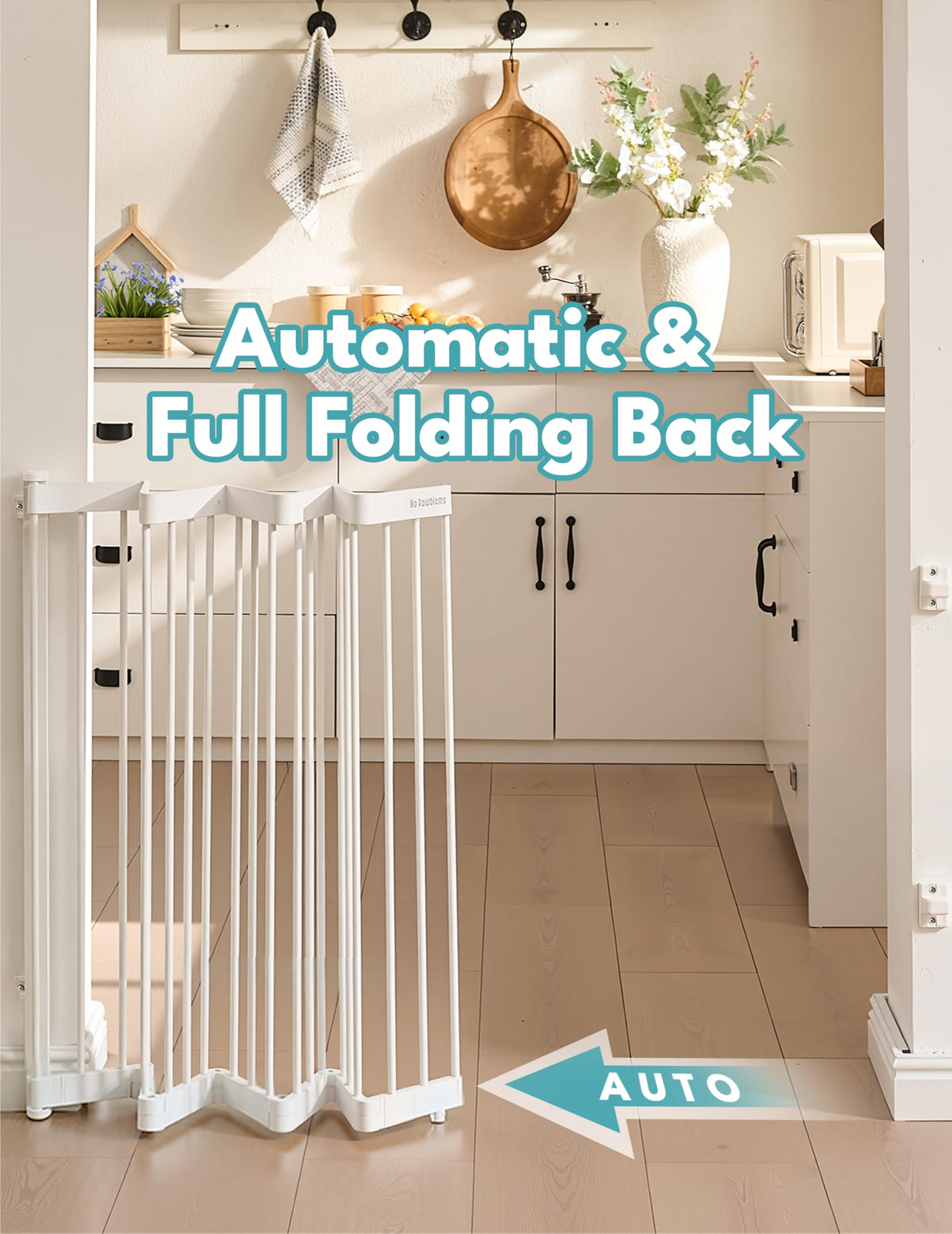 Retractable Safety Gate (White / 38" Wide, 36" Tall)