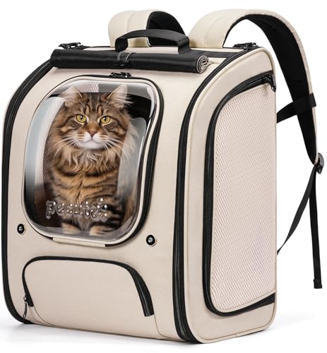 Cat Backpack Carrier (Khaki / 14.9"L x 11.0"W x 19.6"H)