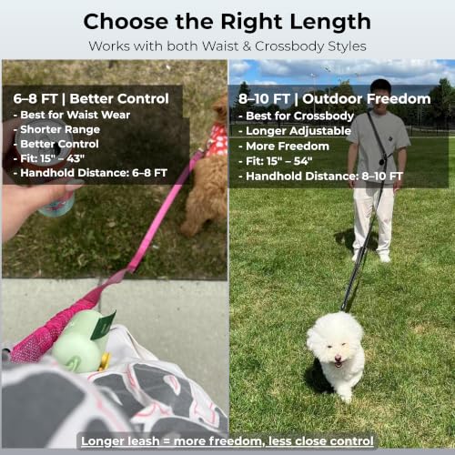 Hands Free Dog Leash (Navy Blue / Large (8–10FT))