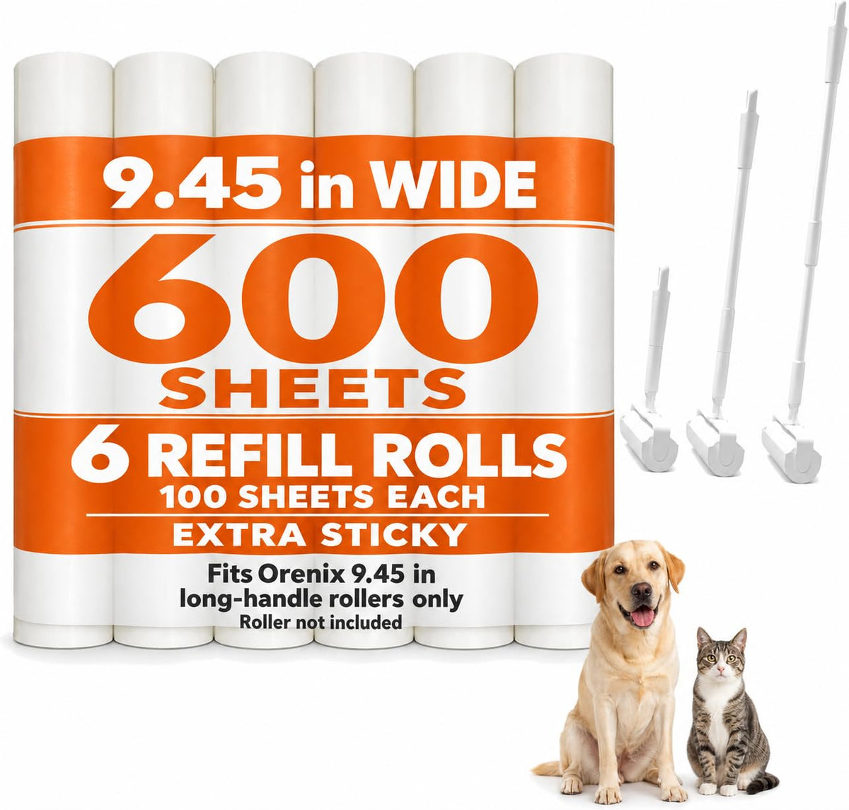 Extra Sticky Large Lint Roller Refills (6 Roll Lint Roller Refills)