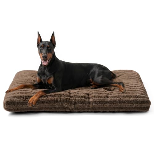 Washable XXL Dog Bed for Extra Large Dogs (Dark Brown / 47.0"l x 29.0"w x 4"th)