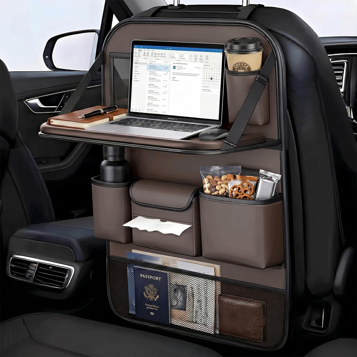 1 Pack Car Organizer (Brown 1-piece set)
