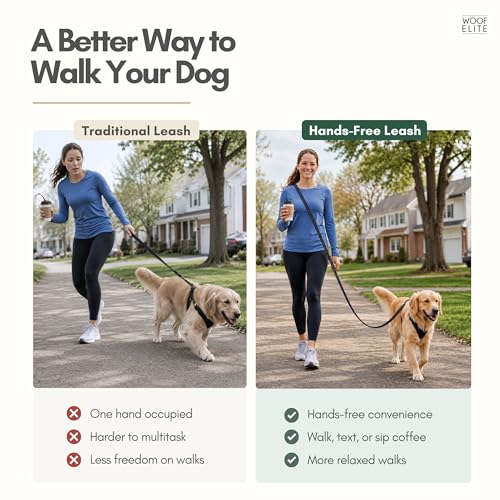 Hands Free Waterproof Dog Leash (Black / 7 FT)