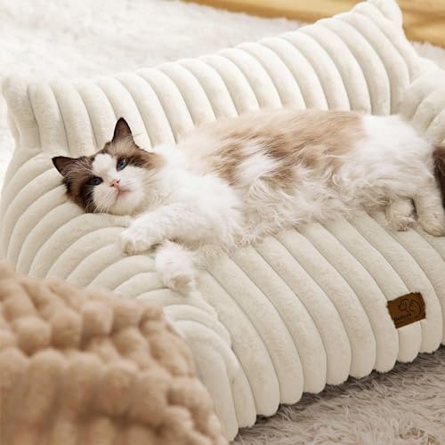 ComfyFleece® Shown on TV Fluffy Cute Dog Couch for Pets (30x20x10" / Cream)
