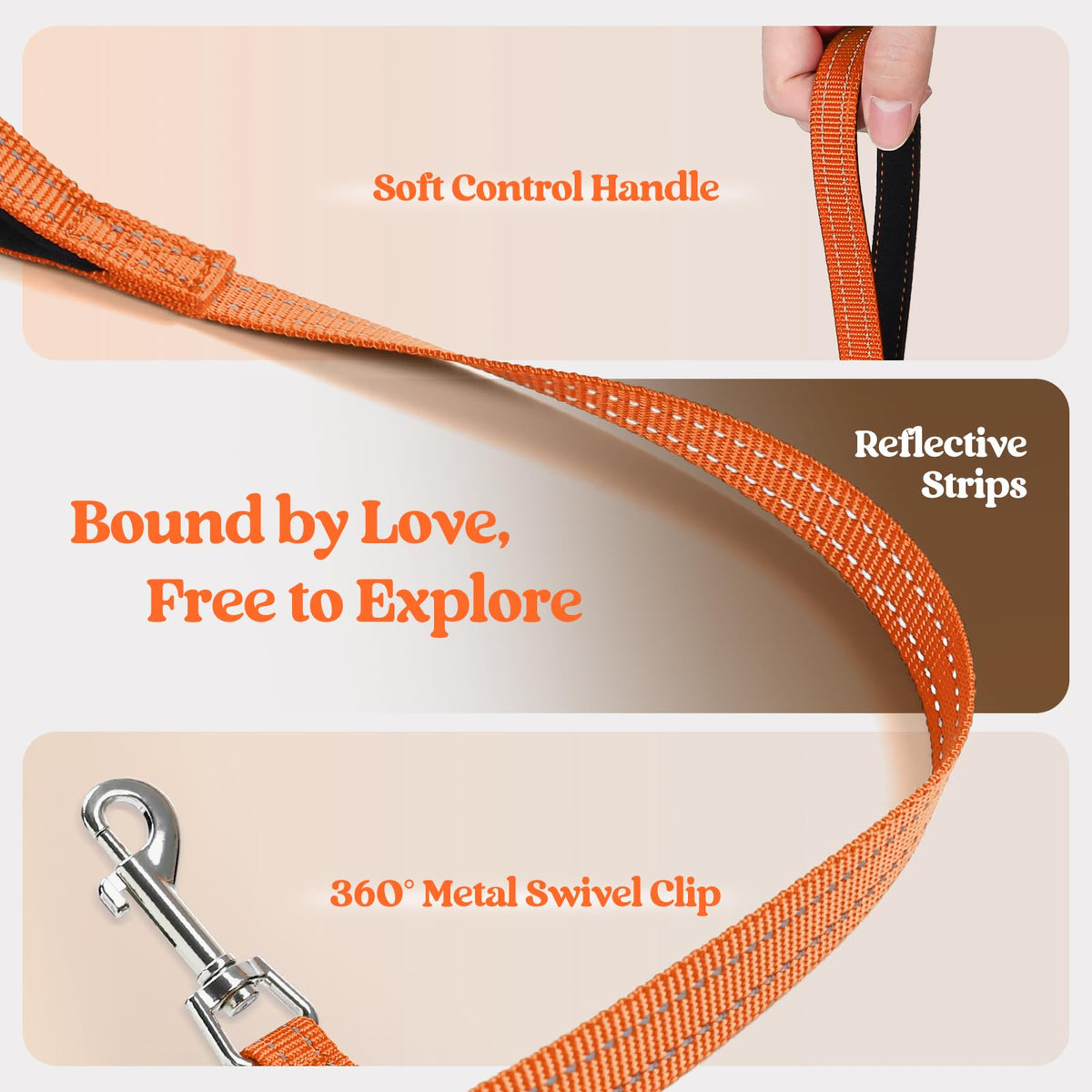 Dog Harness Medium Sized and Leash Set (Orange / L (chest: 18.2 - 20.5"))