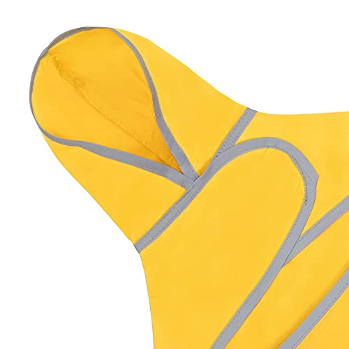 Dog Raincoat Waterproof Dog Rain Jacket with Hood (Yellow / Small)