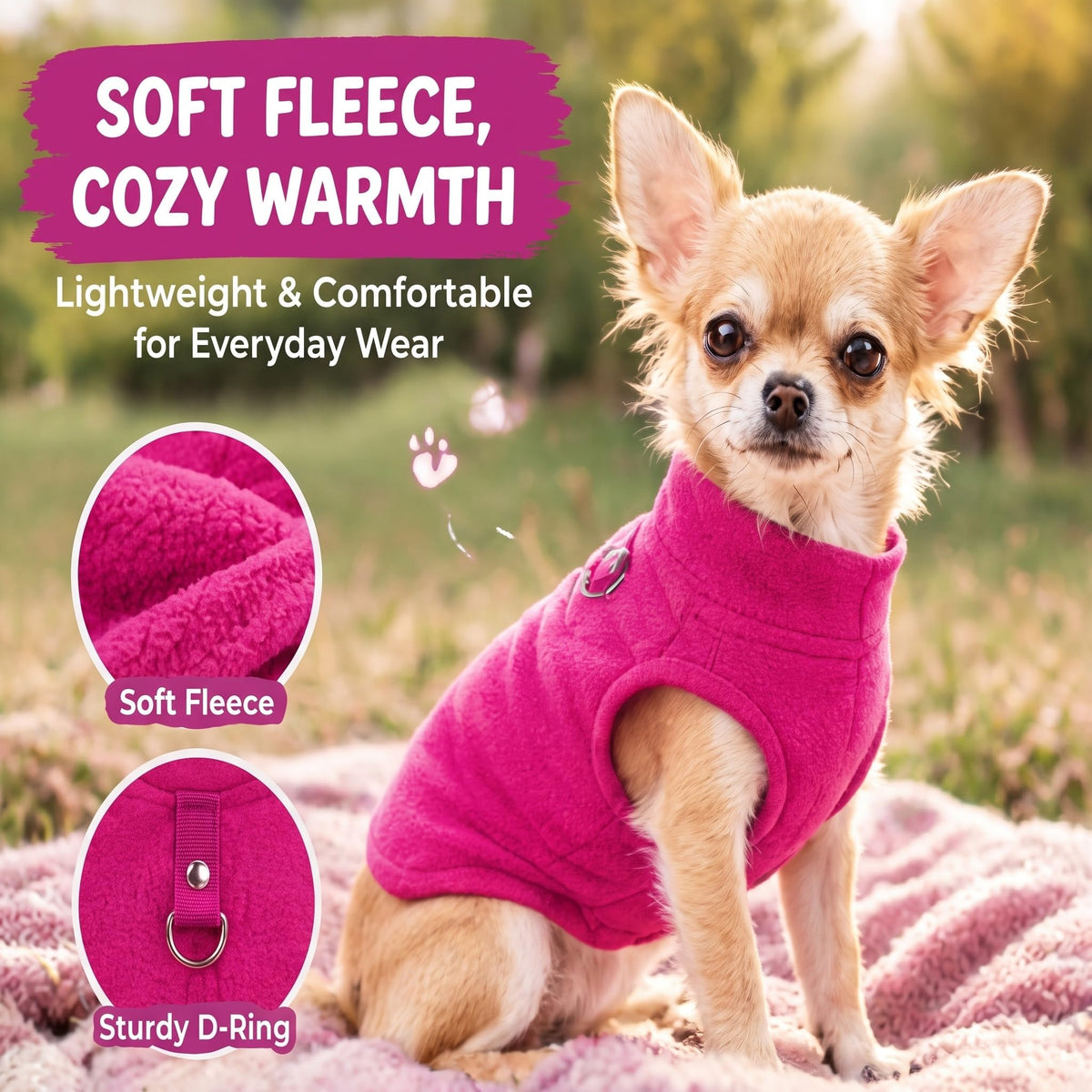 4 Pcs Stretch Fleece Dog Sweater (Purple, Blue, Rose, Red / M)