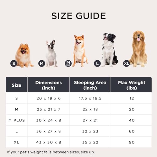 ComfyFleece® Cute XL Dog Beds for Extra Large Dogs (43.0"L x 30.0"W x 8.0"Th / Camel Brown)