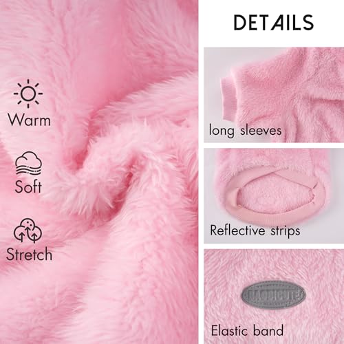 3 Pack Dog Sweater Clothes for Small Dogs Girls Boys Christmas (Pink+Purple+Peach / M(8.8-13.2lb))