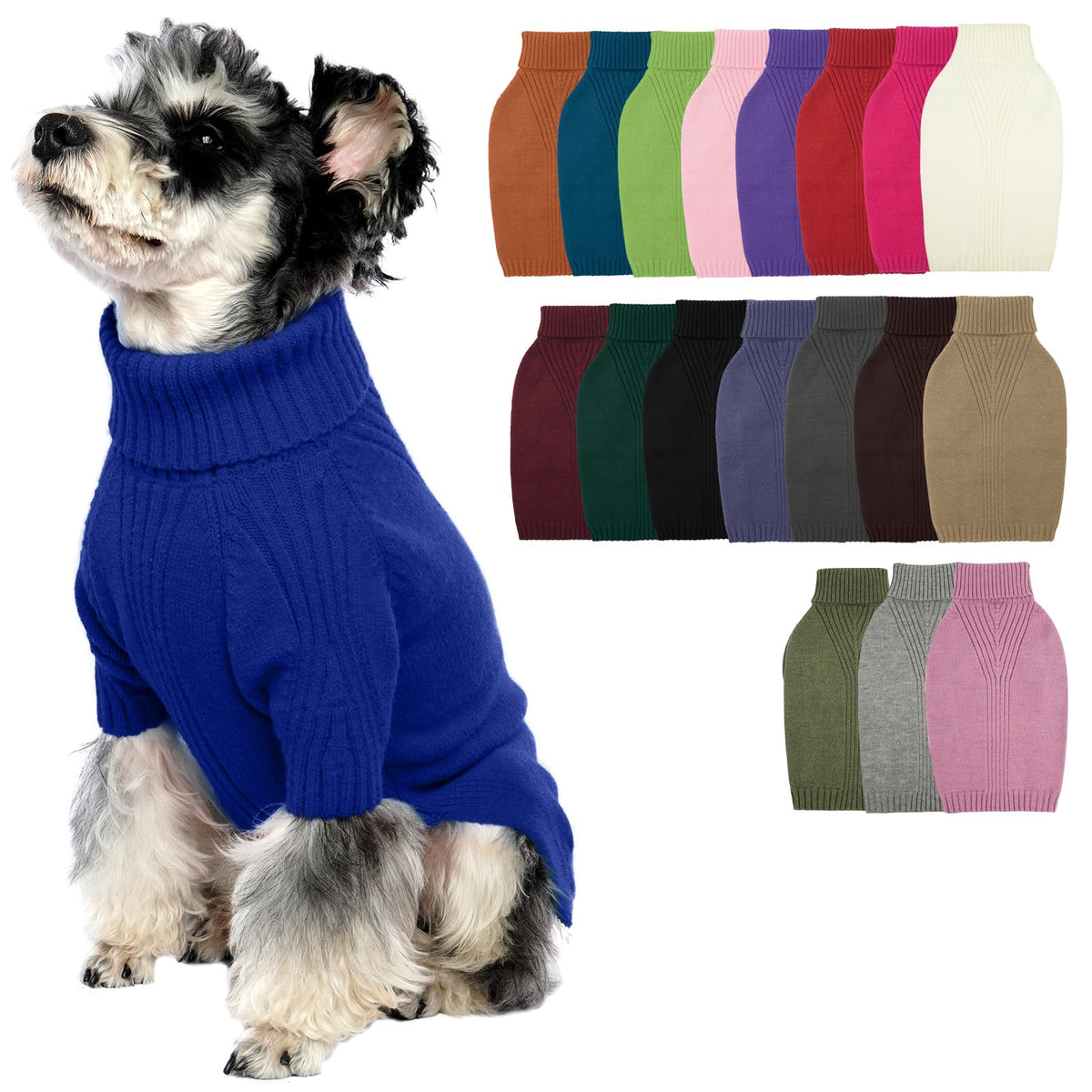 Turtleneck Dog Sweater (Sapphire Blue / Medium)