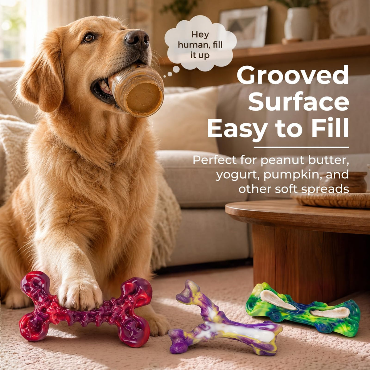 6-Pack Multi-Flavored Tough Dog Chew Toys for Aggressive Chewers