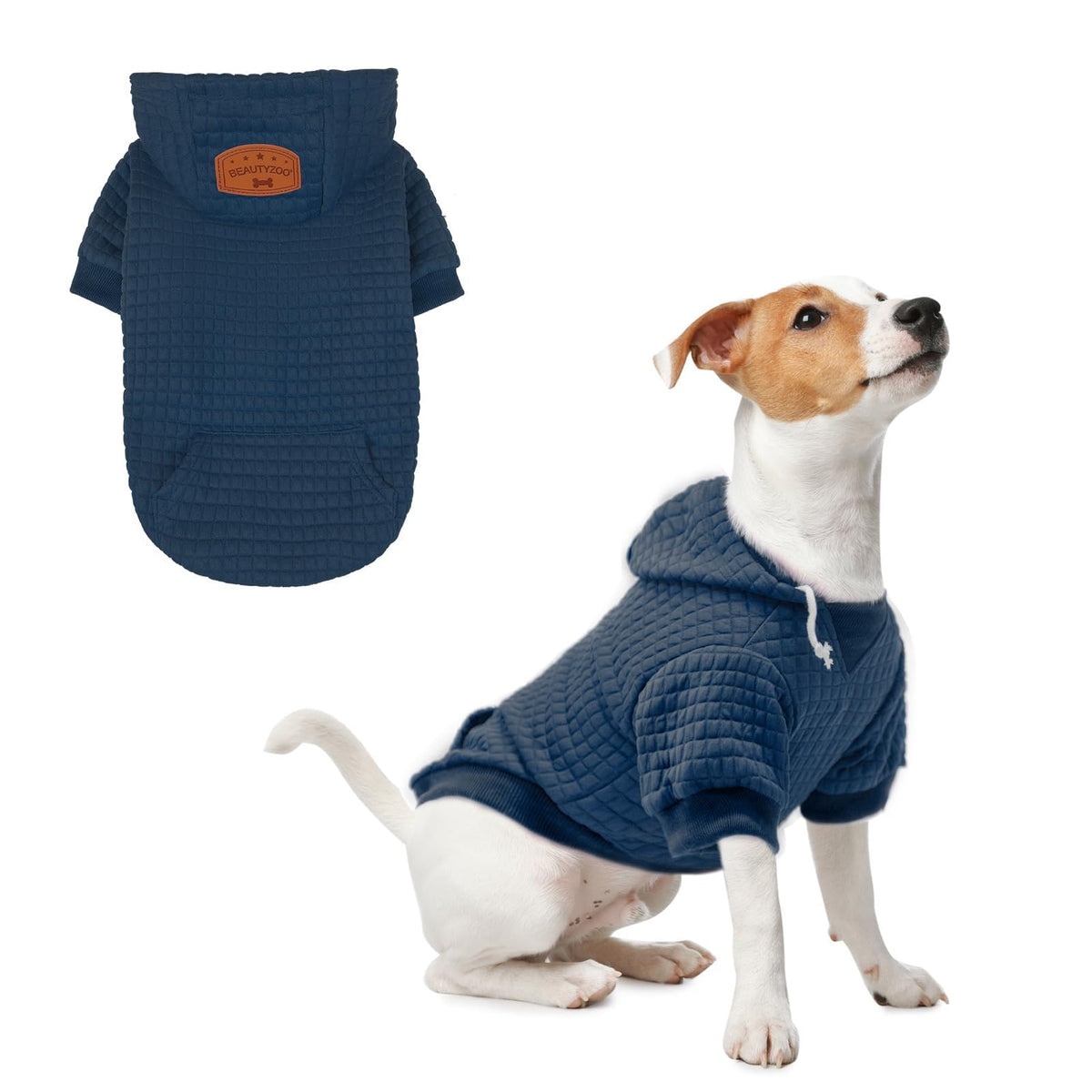 Dog Hoodies Sweater for Small Dogs (Navy Blue / XS (Back: 10",Chest: 14", Neck: 8.7"))