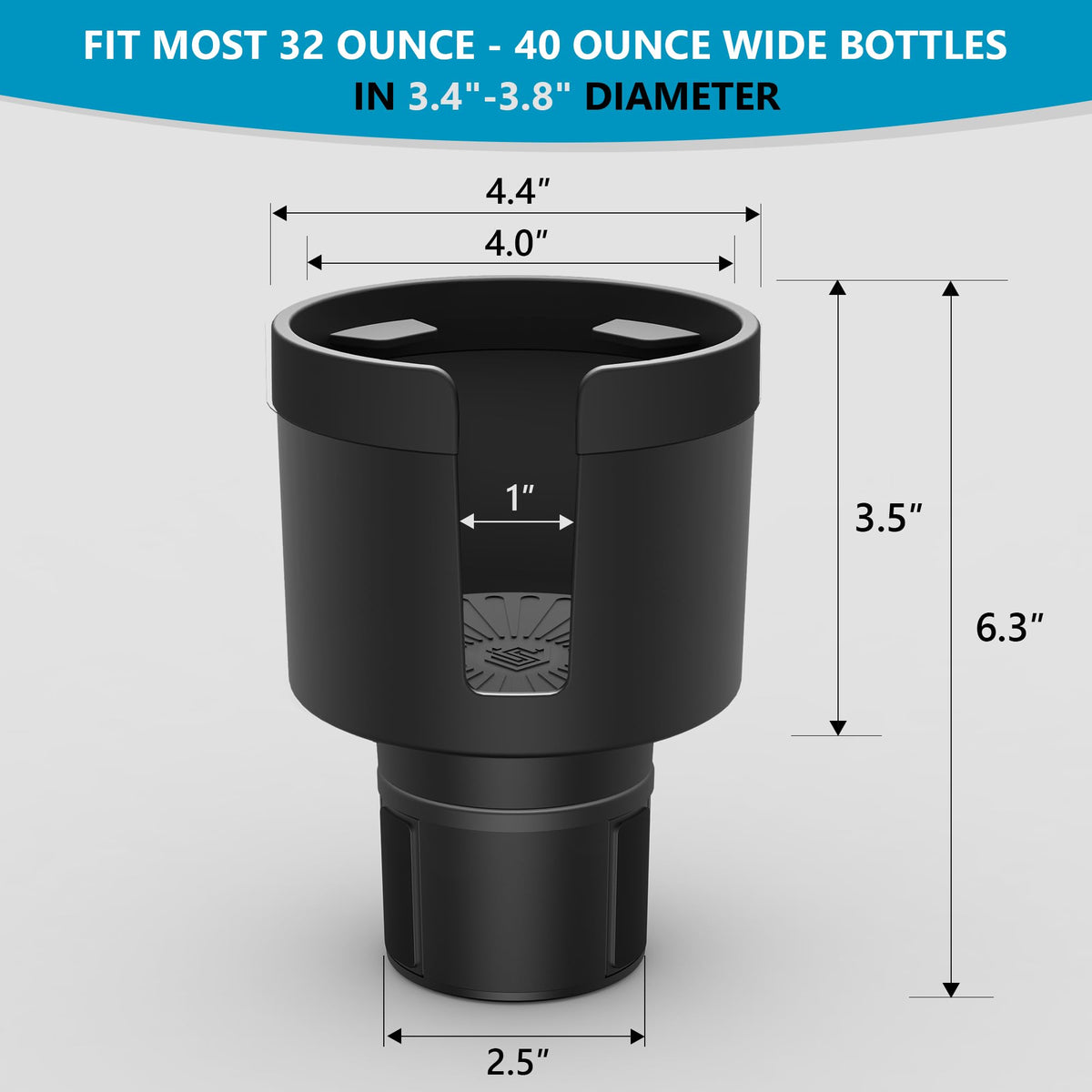 Cup Holder Expander with Phone Holder & Cable Access (Medium)