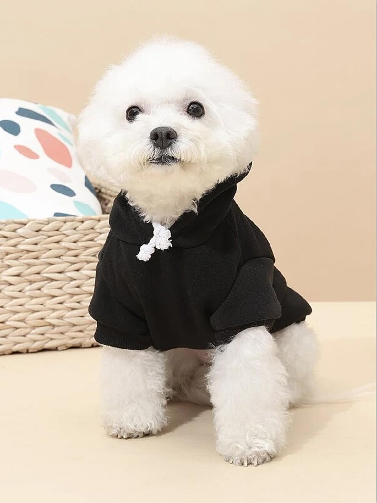 Basic Dog Hoodie Sweatshirt Puppy Sweater Warm Cat Costumes Pet Clothes for Chihuahua Puppy Kitten Small Medium Dogs Black and Pink X (X-Large / Black and Pink)
