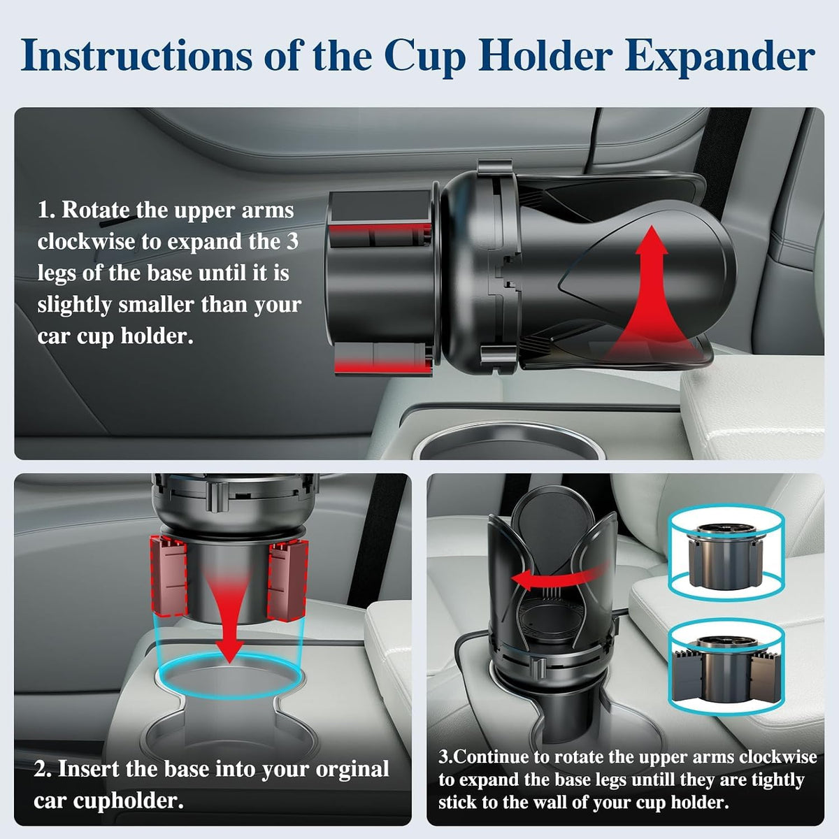 Car Cup Holder Expander (CUP-T-1pack)
