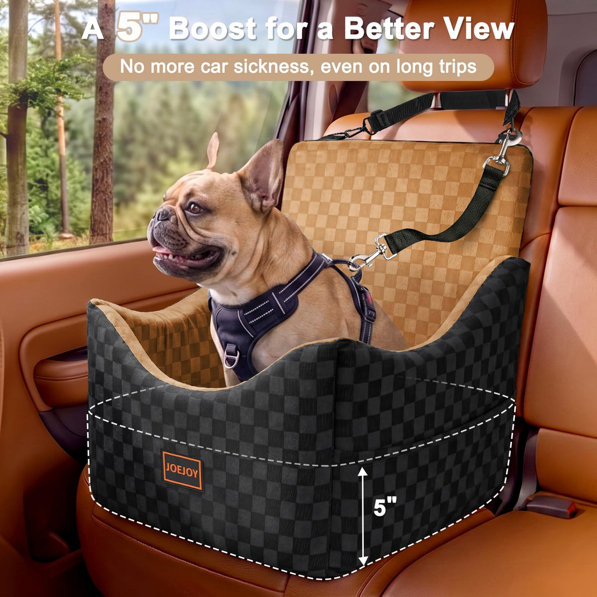 Elevated Dog Car Seat for Small (Medium / Brown)