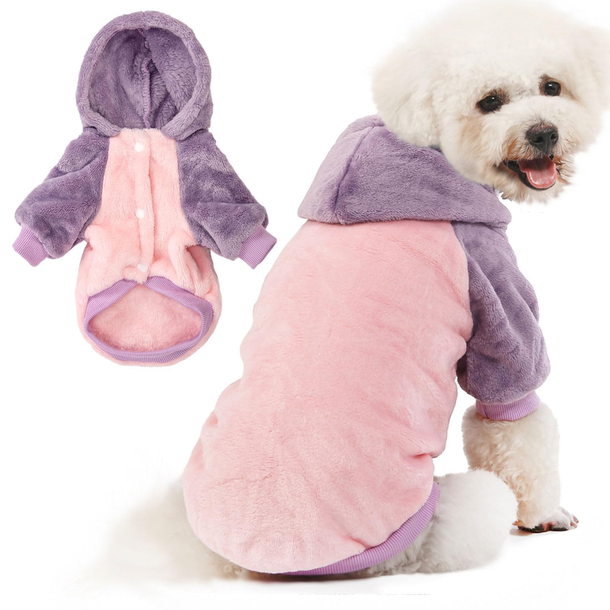 Dog Hooded Sweater (Pink body / Medium)