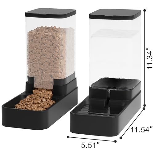 Automatic Cat Feeder and Water Dispenser in Set with Pet Food Bowl