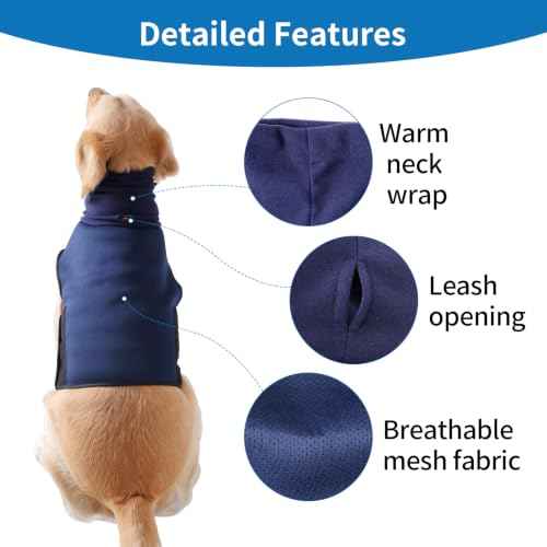 Dog Anxiety Vest with Hoodie Fully Openable Calming Shirt for Dogs Breathable Thunder Jacket for Stress Relief Storm and Firework Anxiety Relief (Blue / XXX-Large)