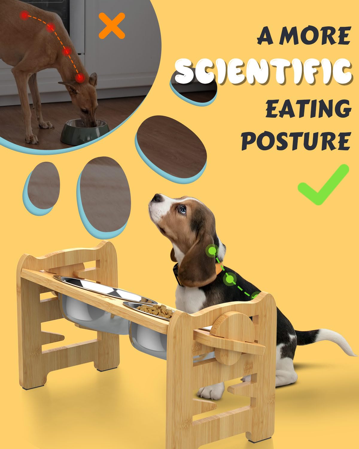 Elevated Dog Bowls (Bamboo / Small)