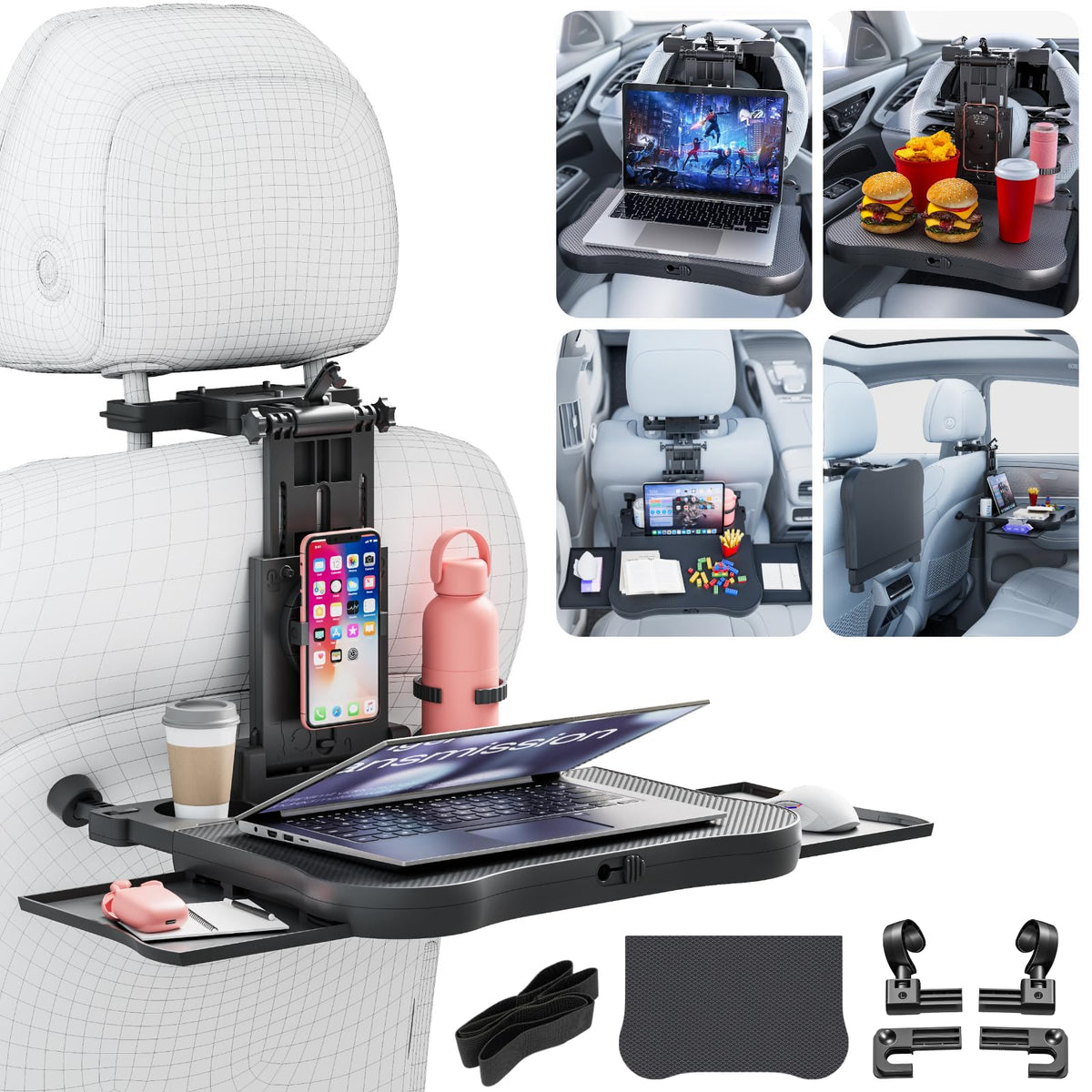 Car Back Seat Tray Table for Older Kids & Passengers (Car Seat Table Tray)