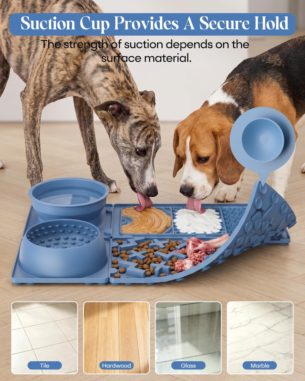 4-in-1 Detachable Dog Lick Mat Set with Suction Cups 24"x16"