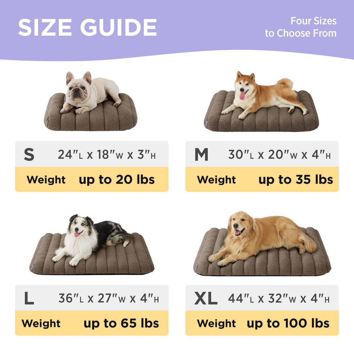 Cute Orthopedic Dog Bed Medium Size Dog (30"L x 20"W x 4"Th / Brown)