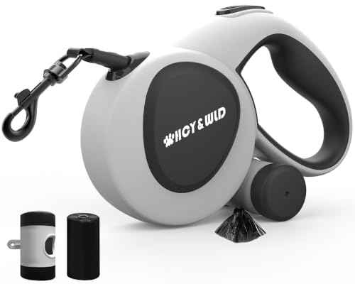 16 ft Retractable Dog Leash with Poop Bag Holder & Poop Bags (Large (Without Light))