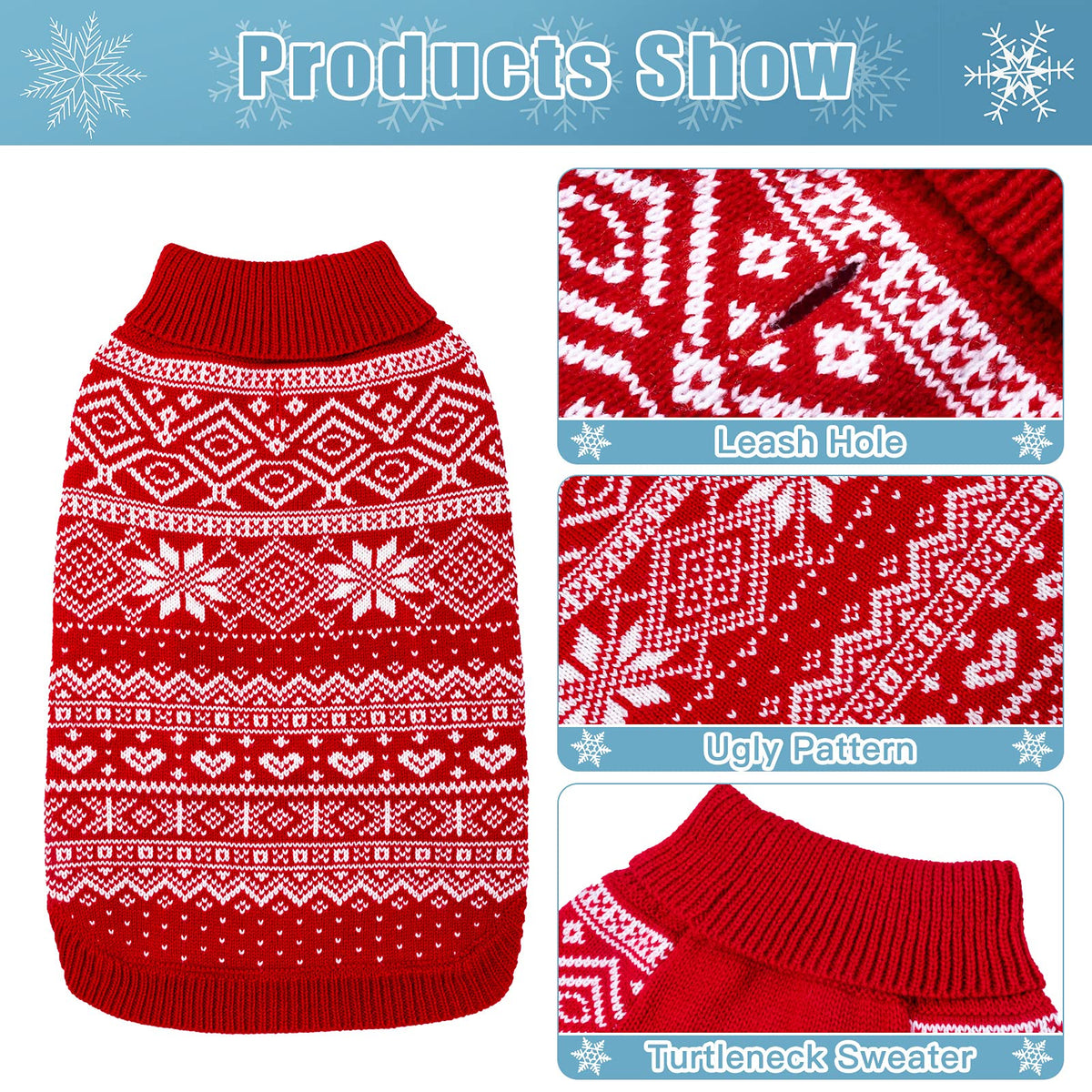Dog Sweater Argyle (Red / Small)