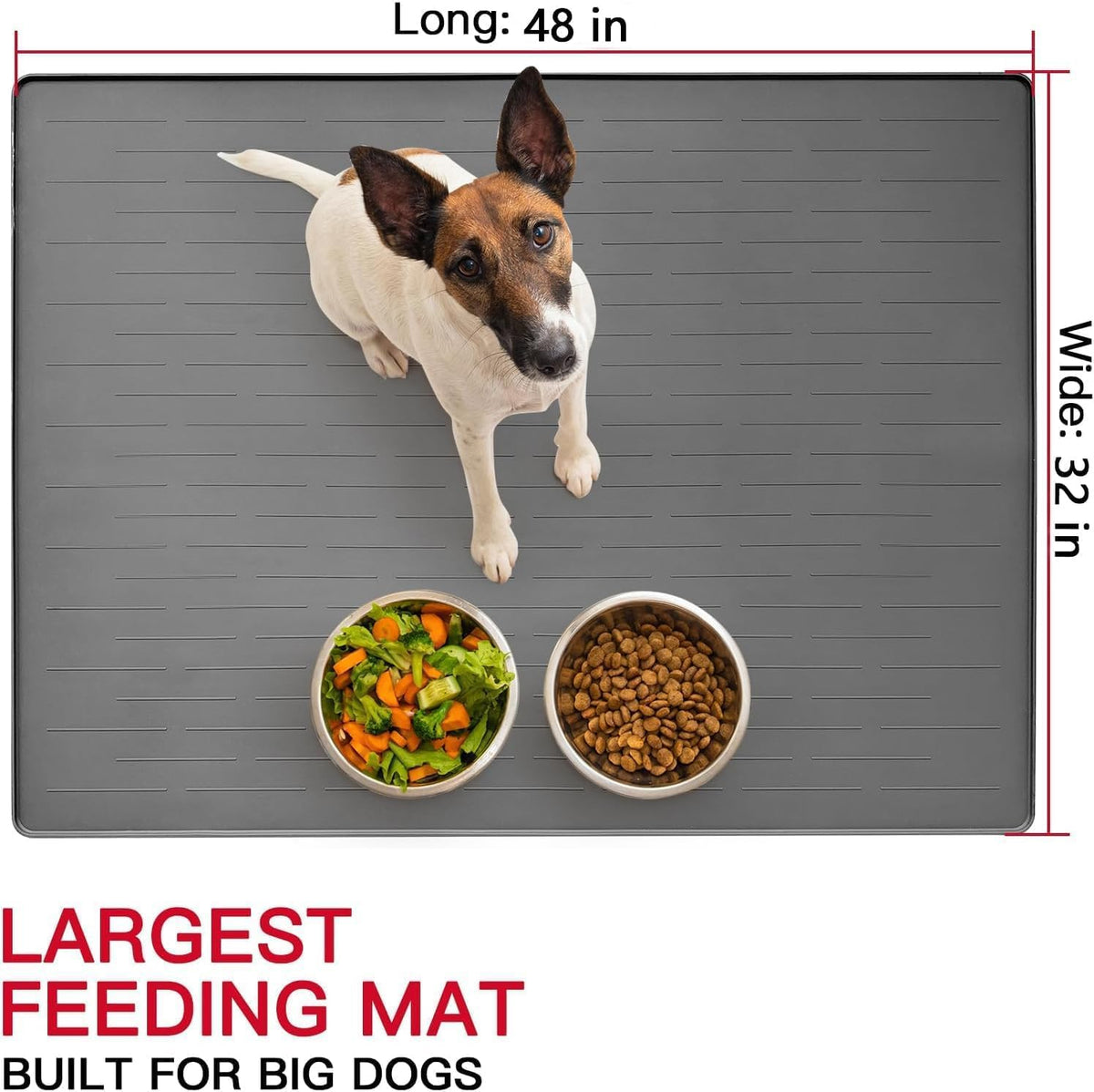 Silicone Pet Food Mats (Gray Green / 48"L x 32"W)