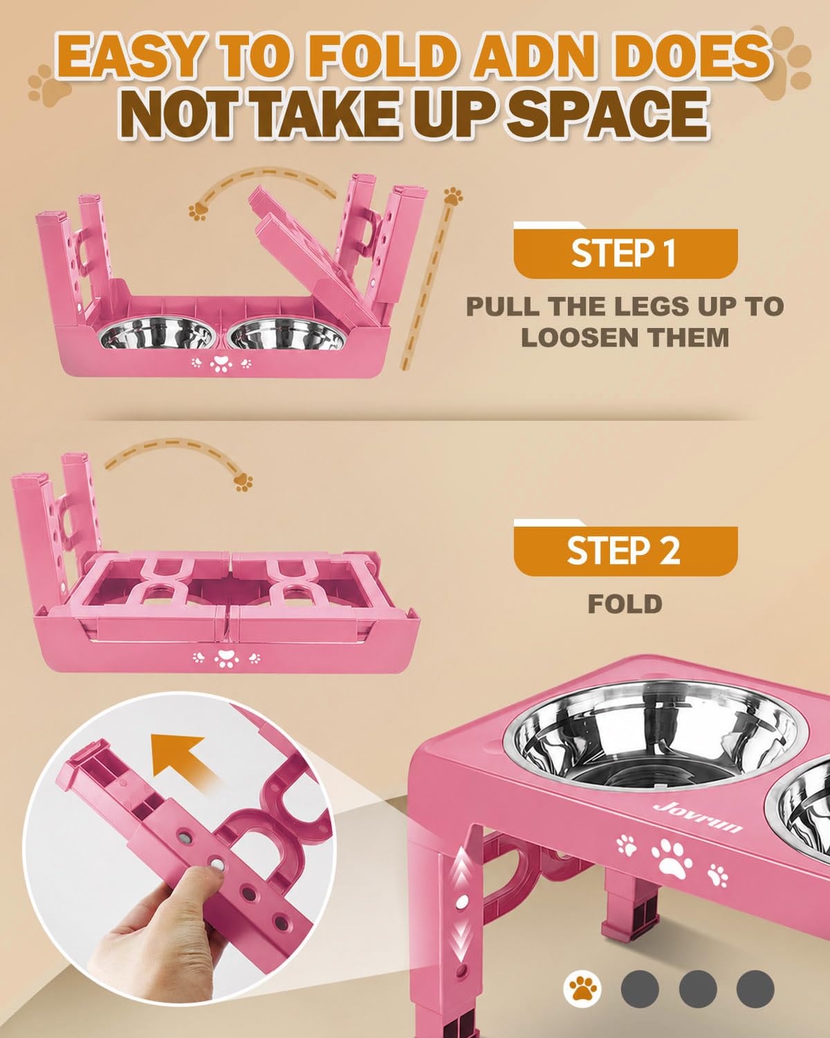 Elevated Dog Bowls for Medium Large Size Dogs (Pink / Medium Large)