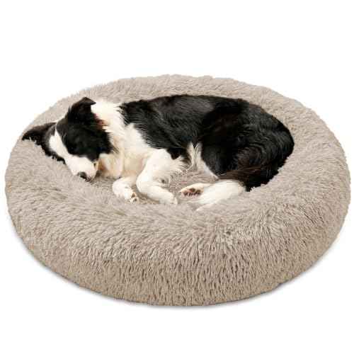 Washable Dog Bed Medium Size Dog (Cream Brown / 31.0"L x 31.0"W x 8.0"Th(Removable))