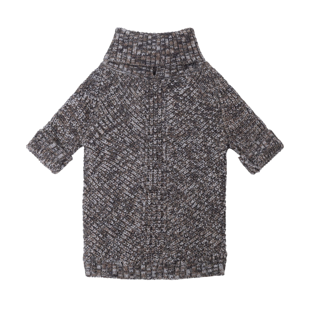 Chunky Knitted Dog Turtleneck Sweater (Small / Heather Black)