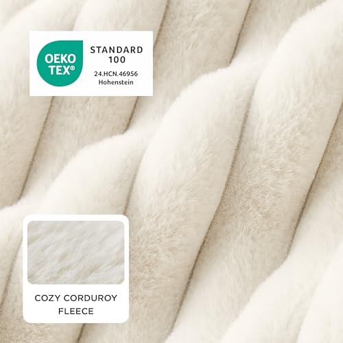 ComfyFleece® Cute Dog Bed for Small Medium Dogs Washable (25.0"L x 21.0"W x 7.0"Th / Cream)