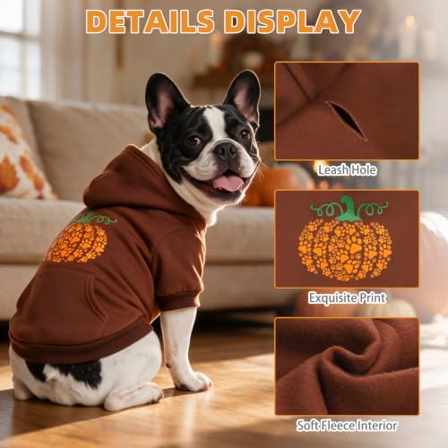 Thanksgiving Dog Hoodie for Medium Large Dogs (Khaki / Medium)